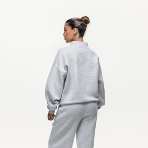 Sweat-shirt à col roulé zippé pour femme, manches longues, couleur unie, idéal pour l'extérieur - Product Image 4