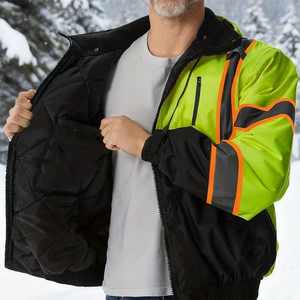 Chaqueta de Seguridad Reflectante de Alta Visibilidad con Cierre, Tela de Poliéster, para Trabajo en Exteriores en Invierno, con Luz LED Delantera Personalizable - Product Image 2