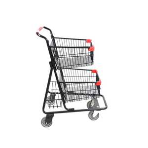 Carrito de Compras Comercial de Metal para Supermercado, 100L/150L, con Asiento para Niños y Ruedas Resistentes - Product Image 6