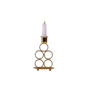 Support de bougie conique en fil d'acier plaqué cuivre de qualité supérieure, élégant et géométrique, pour la décoration intérieure et les mariages - Product Image 4
