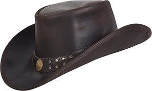 RABUSH SPORTS Side Winder Chapeau en cuir unisexe pour adultes, style européen et américain, modulable, à large bord, toutes saisons - Product Image 3