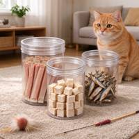 Pot de présentation alimentaire transparent en PET |   Bidon en plastique cylindrique |   Emballage pour Grains de Café, Miel, Noix et Confiseries Sèches