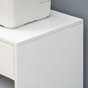 Carrello Portadocumenti Mobile Bianco Regolabile con Ruote, Supporto Comodo per CPU e Laptop con Cassetto - Product Image 5