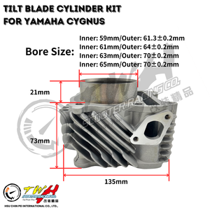 Kit de cylindre de lame de carter TWH Cygnus haute performance à grand alésage pour Yamaha - Product Image 2