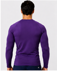 T-shirt de base médical pour homme, coupe ajustée, manches longues, anti-transpiration, respirant, col rond, séchage rapide, uniforme d'hôpital, résistant aux aiguilles - Product Image 2