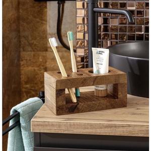 Porte-brosse à dents en bois, porte-brosse à dents écologique, organisateur de brosses à dents pour salle de bain, accessoires de salle de bain en bambou, bois naturel - Product Image 3