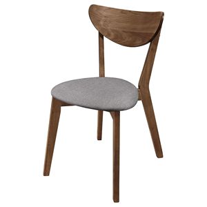 Set di 2 Sedie da Pranzo Imbottite in Noce Naturale e Grigio - Product Image 3