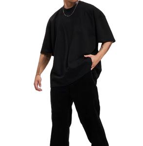 Vente en gros T-shirt à manches courtes en coton surdimensionné personnalisé T-shirt vintage lourd de style décontracté pour hommes respirant - Product Image 5