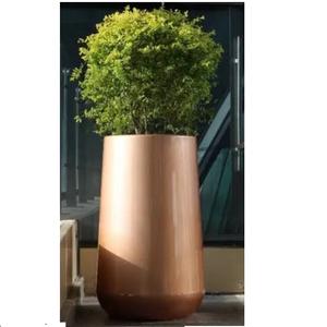 Jardinière en métal aluminium de grande taille, pot décoratif pour fleurs, jardinière artisanale en métal avec finition antique - Product Image 2