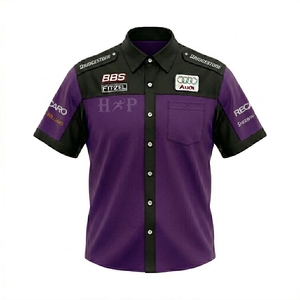 Chemises de course pour équipe, brodées, respirantes, blanches, entièrement boutonnées, en spandex/polyester, avec impression par transfert thermique. - Product Image 4