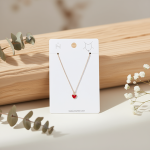 Collana con ciondolo a cuore rosso Zi, in acciaio inossidabile placcato oro, grazioso gioiello alla moda per donna, da indossare tutti i giorni, idea regalo. - Product Image 2