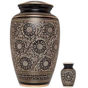 Urna de Cerámica Clásica con Diseño Floral Dorado, Hecha a Mano, Estilo Art Deco, Florero Decorativo para Ocasiones de Condolencia, Forma Redonda, Esmalte Opaco - Product Image 6