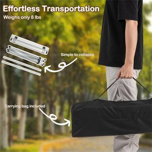 Tavolo da picnic pieghevole con piano in alluminio, capacità 150 libbre, borsa per il trasporto, larghezza 28 pollici - Product Image 5