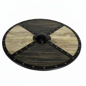 Bouclier Viking en bois de qualité supérieure, rond, style nordique classique, fabriqué à la main pour la décoration et l'utilisation en costume - Product Image 2