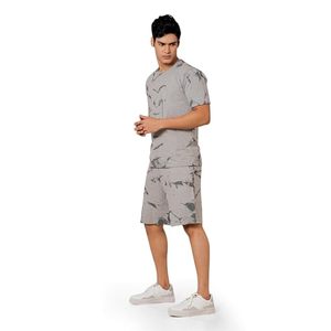 Pyjama et tenue décontractée pour homme en coton imprimé à col rond, coupe classique, t-shirt et short - Product Image 2