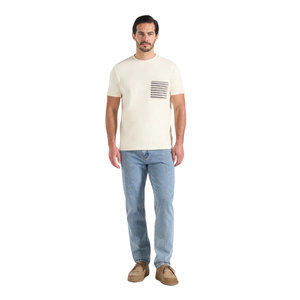 Camiseta de Manga Corta con Cuello Redondo para Hombre, Bolsillo en el Pecho, Diseño Gráfico, Corte Regular, Casual, Venta al por Mayor, Personalizada, OEM, Camiseta de Jersey de Algodón - Product Image 1