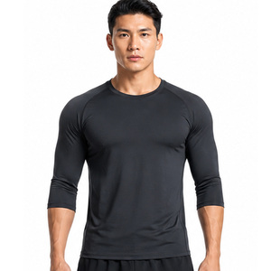T-shirt de sport pour homme, léger, extensible, séchage rapide, respirant, vêtements de sport, logo personnalisé, 100% coton - Product Image 1