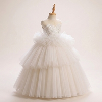 Robe de bal blanche en satin, longueur genou, avec corsage perlé scintillant et jupe bouffante à plusieurs couches, style princesse, pour mariage, fête d'anniversaire, concours de beauté