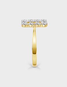 Anillo de Oro de 14K con Diamante Cultivado en Laboratorio de 0.45 CTW, Corte Redondo, Diseño Rectangular Abierto, para Mujer - Product Image 4