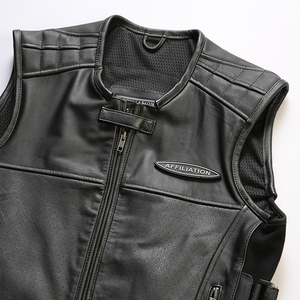 New Casual Winter Outdoor Sports Motorcycle Waistcoat Genuine <b>Leather</b> <b>Sleeveless</b> <b>Jacket</b> Waterproof Quick Dry Men's - Product Image 6