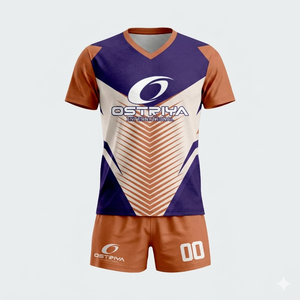 Conjunto de Camiseta y Pantalones Cortos de Fútbol para Hombre Ostriya International, Cuello en V, Letras Impresas por Sublimación, Absorbe la Humedad, Corte Regular - Product Image 2