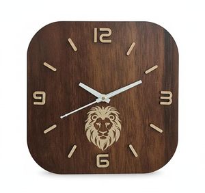 Wooden Mechanical Wall Clock Silent 3D Pointer <b>Square</b> Wall Hanging Clock Minimalist Decor for Study Room - Product Image 4
