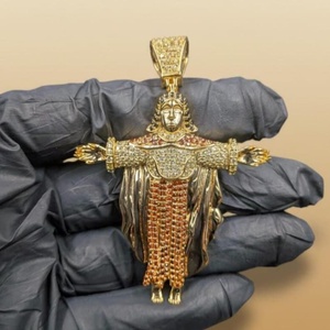 Pendentif Jésus en Moissanite Glacée, Bijoux Religieux de Luxe, Argent Sterling 925 Plaqué Rhodium, Breloques Personnalisées Hip Hop, Diamant Dvars - Product Image 5
