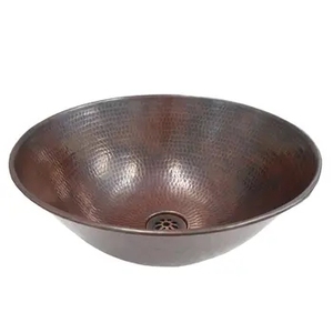 Oval Hammered Copper Undermount Bathroom Sink Antique Bronze Vanity Basin Handcrafted Pure Copper Washbowl for Luxury Hotel - Product Image 6