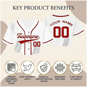Maillot de baseball personnalisé pour femme, col en V, avec nom et numéro, idéal pour les entraînements et les événements sportifs - Product Image 2