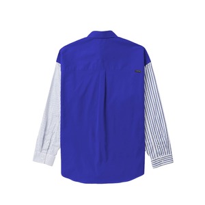 เสื้อเชิ้ตผู้ชายสไตล์ลำลองลายปะติดปะต่อ แขนยาว ติดกระดุม - Product Image 3
