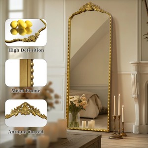 Miroir de luxe avec cadre doré de qualité supérieure, design métallique élégant pour la décoration de salle de mariage et la décoration de hall d'hôtel, vente en gros depuis l'Inde - Product Image 5