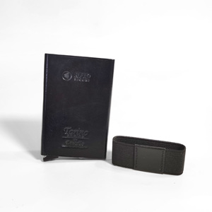 High Quality Castello Genuine Leather RFID Aluminum Card Case <b>Smart</b> <b>Wallet</b> Men's Slim 5 Colors Open Embossed Logo Elastic Money - Product Image 1