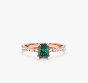 Bague en or plaqué vintage de haute pureté avec diamant rond brillant cultivé en laboratoire certifié IGI pour les fiançailles, les mariages et les bijoux de mariée - Product Image 2