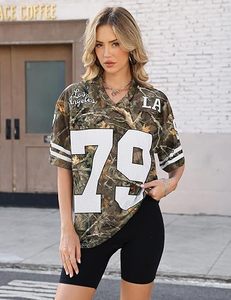 Unisex Oversized Streetwear Number Graphic T-<b>Shirt</b> V-Neck Short Sleeve Football Soccer <b>Y2K</b> Jersey Tee 100% Polyester - Product Image 4