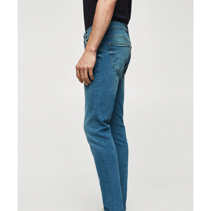 Elegant <b>Men's</b> Stonewashed Blue <b>Denim</b> Jeans High Street Style Slim Fit Waist with Stretch Narrow <b>Joggers</b> Woven Weaving Method - Product Image 3