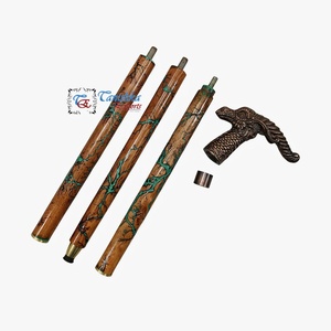 Bâtons de marche pliables légers en bois plaqué et aluminium pour femmes, hommes et seniors, bâton de marche pliable avec poignée tête de dragon - Product Image 4