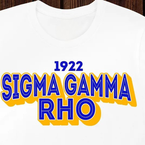 T-shirt personnalisé 1922 Sigma Gamma Rho blanc pour femme, motif sororité grecque, SGRho, manches courtes, col rond, vêtement décontracté en coton - Product Image 3