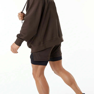 Pantalones Cortos Deportivos de Doble Capa para Hombre, Pantalones Cortos de Compresión para Correr, Personalización OEM, Pantalones Cortos para Hombre de Marca Propia - Product Image 4