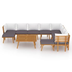 Ensemble de salon de jardin gris foncé et blanc - Product Image 3