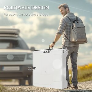 Tavolo da esterno portatile bianco per campeggio spiagge da giardino pieghevole per pulizia di pesce rubinetto di drenaggio cassetto cesto di stoccaggio tavolo - Product Image 6