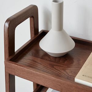Panca portaoggetti in legno di faggio a 3 livelli Color noce portaoggetti in rovere portascarpe per ingresso cucina con Patio - Product Image 6