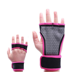 Gants de sport demi-doigts en néoprène noir et rose 2026 avec sangle de poignet réglable unisexe pour fitness, entraînement et musculation - Product Image 3