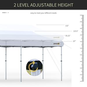Gazebo a baldacchino impermeabile 20FT X 10FT con telaio in alluminio a doppio strato, gambe regolabili e borsa con ruote - Product Image 4