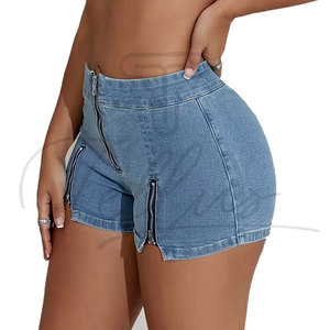 Nouveautés : Shorts en jean déchirés en dentelle pour femme, taille mi-haute, décontractés, grandes tailles, séchage rapide - Product Image 6