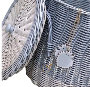 Handcrafted Rattan <b>Laundry</b> Hamper with Lid Decorative <b>Wicker</b> <b>Basket</b> for Home Storage - Product Image 3
