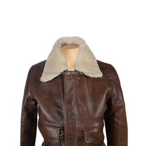 Collection Hiver 2026 OEM – Blouson en Cuir Marron en Peau de Mouton avec Col en Fourrure de Renard, Grandes Tailles, Faible MOQ, Vestes Chauffantes Tendance - Product Image 4