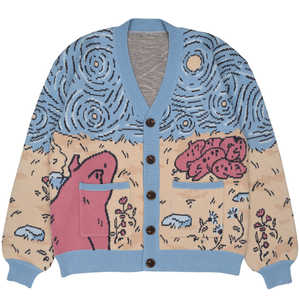 Elegante Suéter Largo con Cuello en V y Botones, Adornado con Cuentas, Transpirable, para Mujer, Prenda de Punto Formal, Clásica, para Invitadas de Boda - Product Image 1