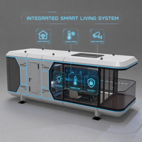 Capsule spatiale mobile futuriste, showroom intelligent, maison préfabriquée, bureau conteneur avec système de contrôle intelligent