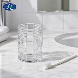 Juego de accesorios para baño, vasos acrílicos transparentes dorados al por mayor, vaso Kate. - Product Image 2