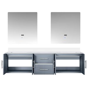 Grigio scuro 72 pollici. L X 22 Pollici Mobile bagno doppio con lavabo da 30 pollici Specchi LED con Top in Quarzo Bianco per Mobili da Bagno - Product Image 5